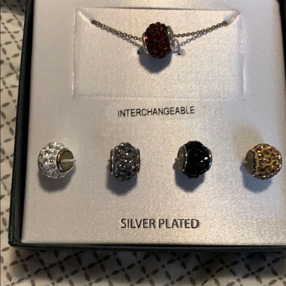 New -  silver necklace with interchangeable beads